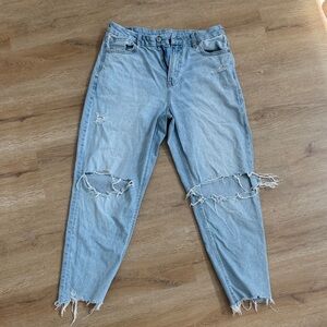American Eagle Outfitters Light Wash Distressed Ankle Jeans